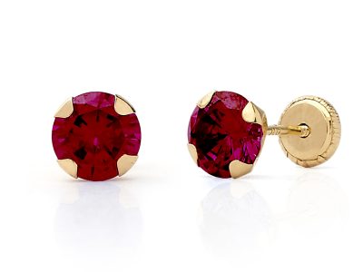 aros de oro redondos rubi