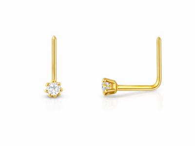 piercing nariz garra oro y circon