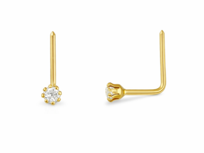 piercing nariz garra oro y circon