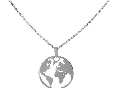 Collar Mundo Oro Blanco