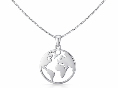 Collar Mundo Oro Blanco