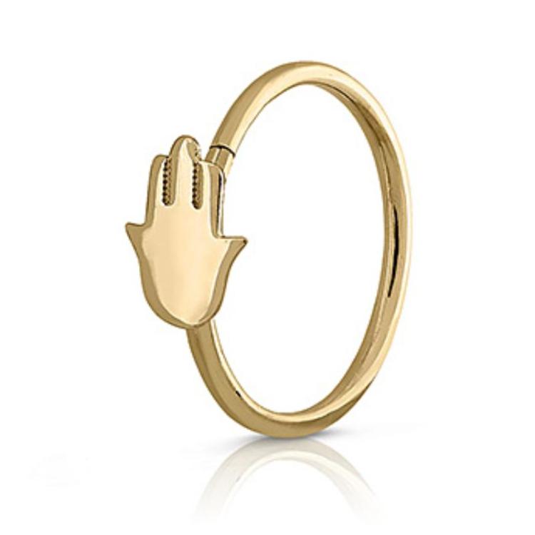Piercing Mano de Fátima Oro