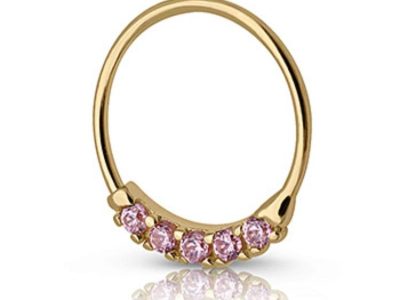 piercing septum oro y circonitas