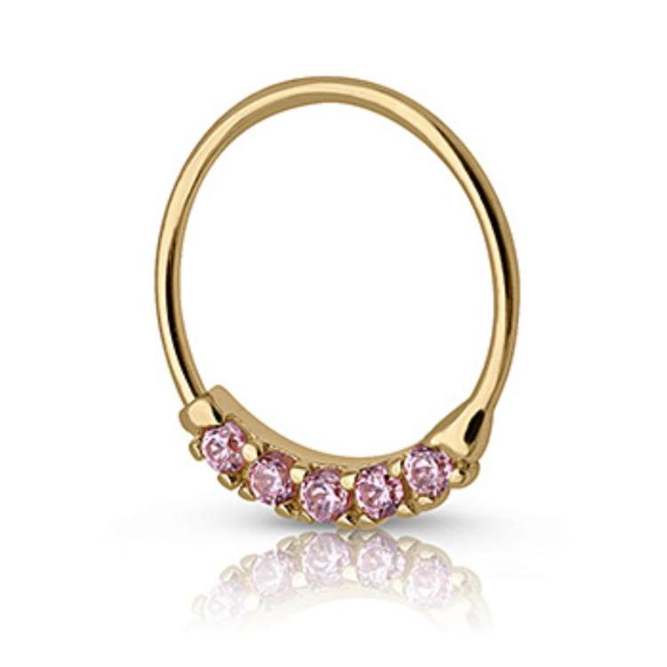 piercing septum oro y circonitas