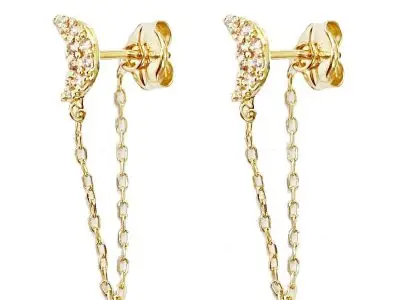 aros de oro alargados para rostro redondo