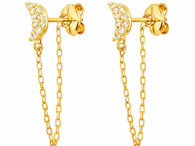 aros de oro alargados para rostro redondo