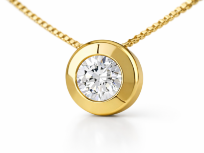 Collar Punto de Luz de oro italiano de 18 quilates con circón brillante y cadena veneciana diamantada.