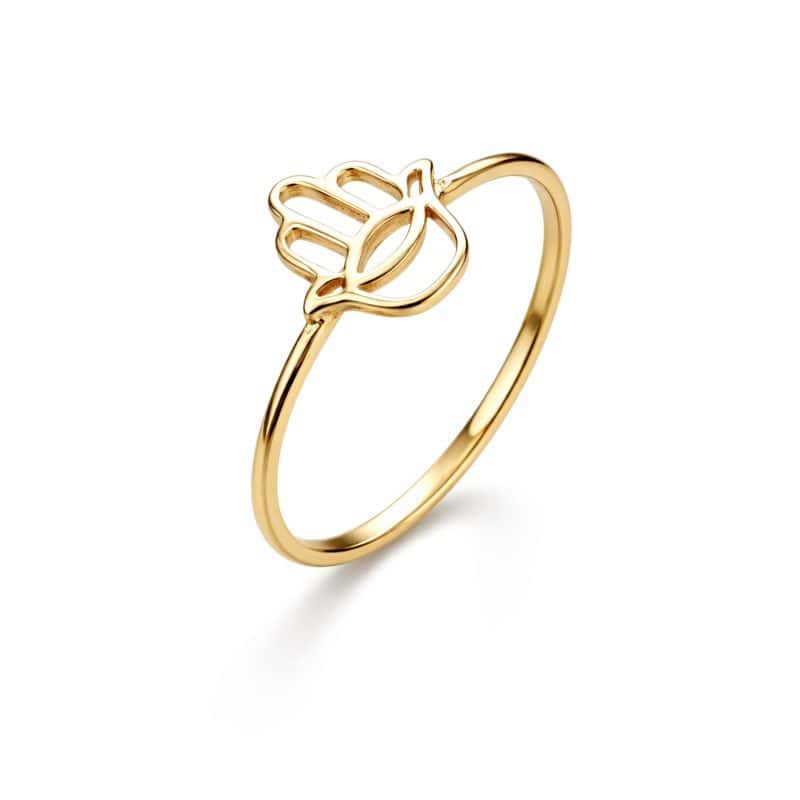 anillo de oro mano de hamsa