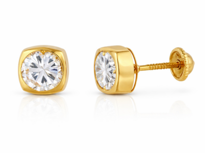 aros cuadrados con circón interior