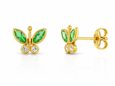 aros de oro con forma de mariposa