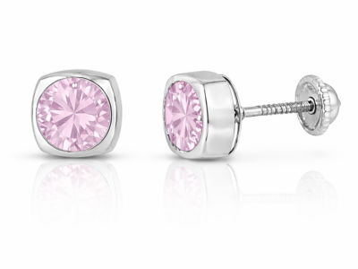 Aros Cuadrado B Rosa