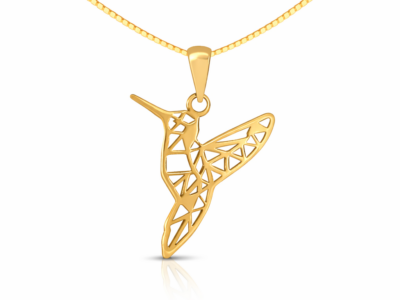 Collar de oro italiano amarillo de 18 quilates con cadena veneciana y colgante