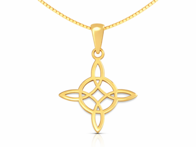 Collar de oro italiano amarillo de 18 quilates con cadena veneciana y colgante