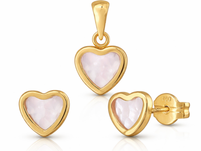 Conjunto Capri de oro italiano de 18 quilates con aritos y colgante